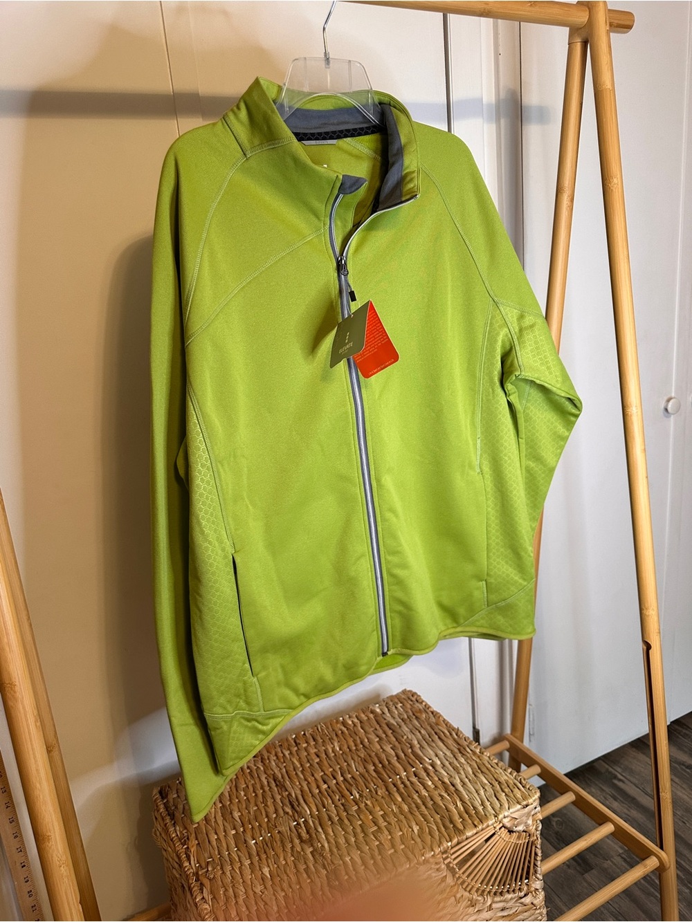 Men's Lime Green Performance Full-Zip Jacket
